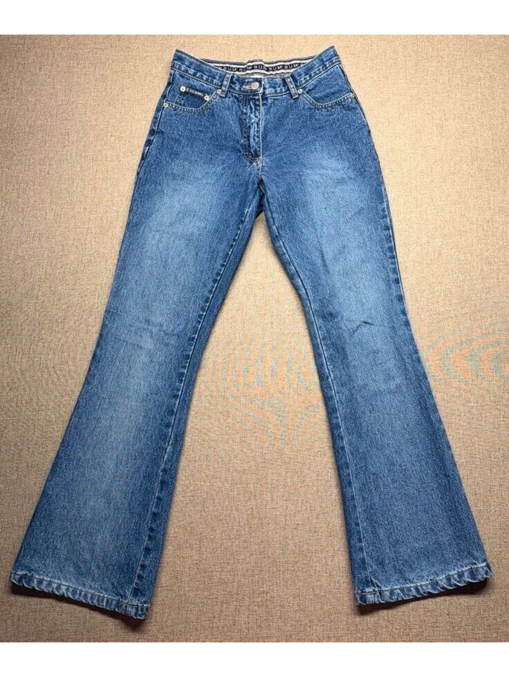 Vintage B.U.M. Equipment High Rise Flare Bootcut Jeans Medium Wash Size 3